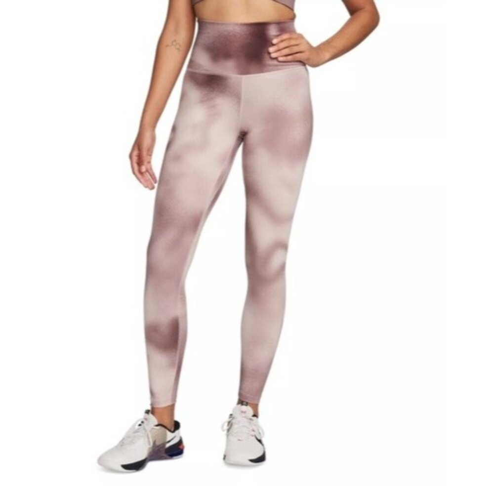 Nike One Dri-FIT High Rise Printed Training Leggings Pink FQ6260-208 Size Small